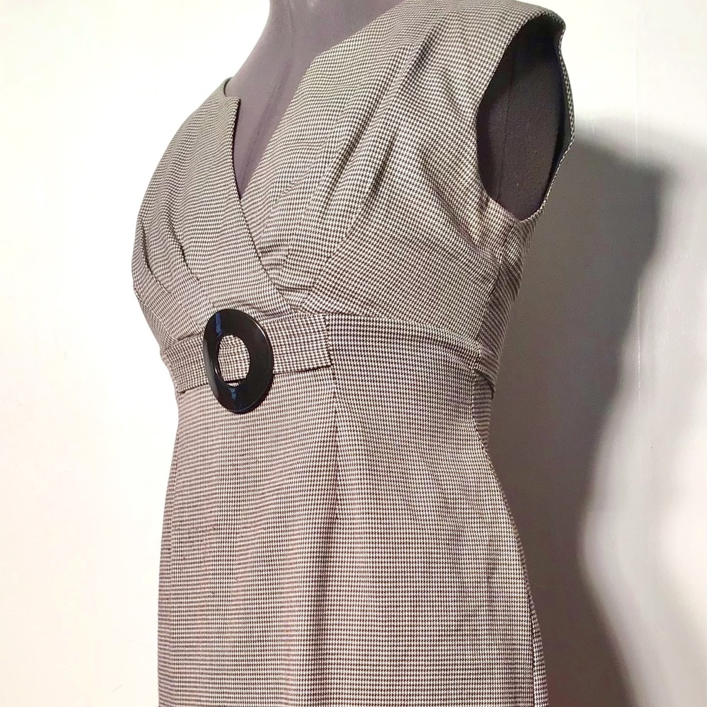 Connected Apparel Women’s Vintage Style Sleeveless Black Checkered Dress Size 12